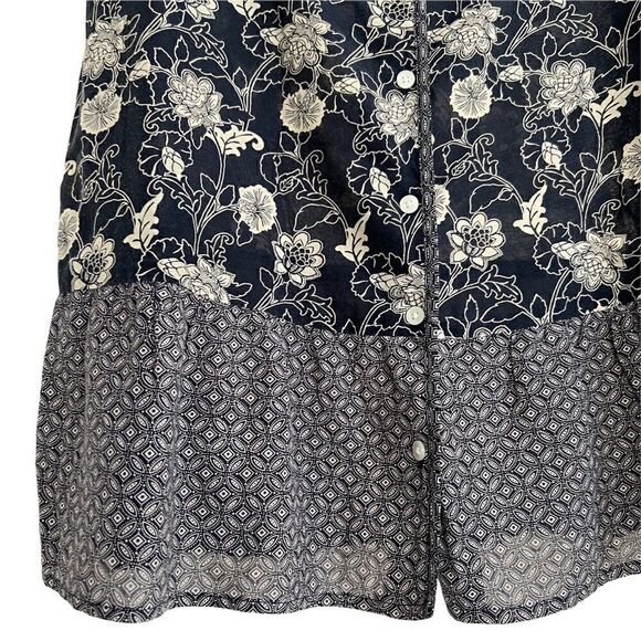 Gap Cottagecore Floral Long Tank Top Navy + White Small - Picture 2 of 6